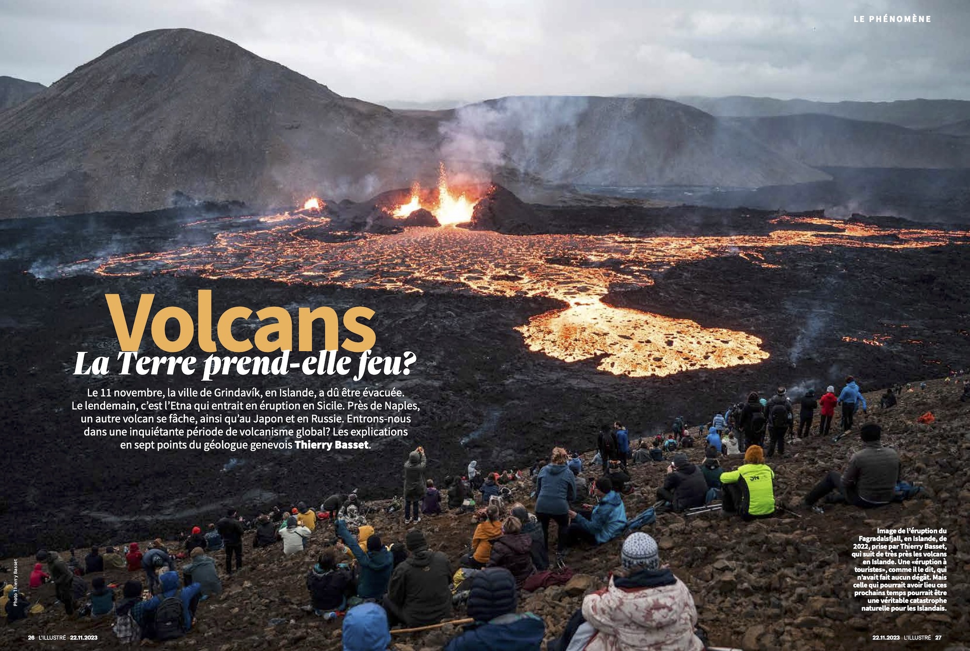 Volcans d'Islande en éruption